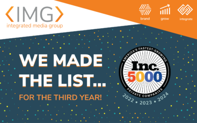 For the Third Year in a Row, Integrated Media Group Makes the Inc. 5000, With Three-Year Revenue Growth of 104% Percent